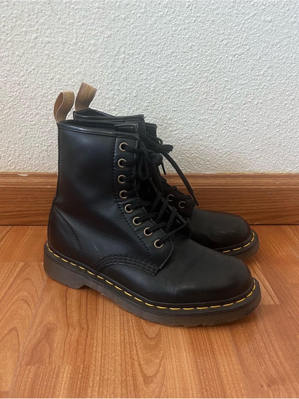 Doc marten black leather boots